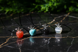 Apple Pendants - Silver Specks & Cat's Eye