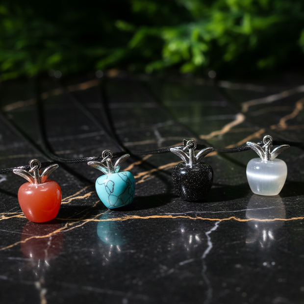 Apple Pendants - Silver Specks & Cat's Eye