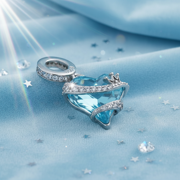 Aqua Heart Charm — Sparkle Hero