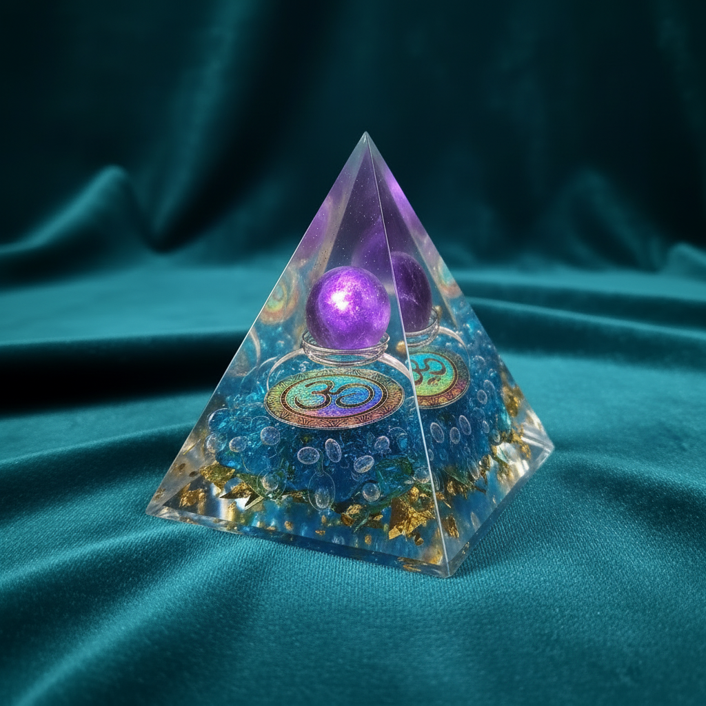 Aqua Om Amethyst Pyramid – Teal Velvet Retry