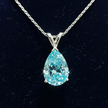 Aqua Pear Pendant - Navy Velvet
