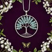 Aquamarine Tree of Life Pendant - Revised