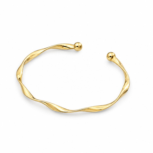 14ct Gold Titanium Elegant Bangle Bracelet