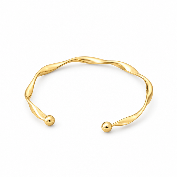 14ct Gold Titanium Elegant Bangle Bracelet