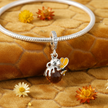 Bee Honey Charm — Honeycomb Bracelet