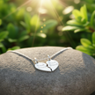 Best Friend Heart Pendant with One Chain on Rock