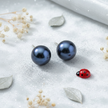 Black Freshwater Pearl Stud Earrings V3 Ladybug