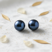 Black Freshwater Pearl Stud Earrings V3 Redo