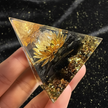 Black Obsidian Pyramid - Hand Hold Angle