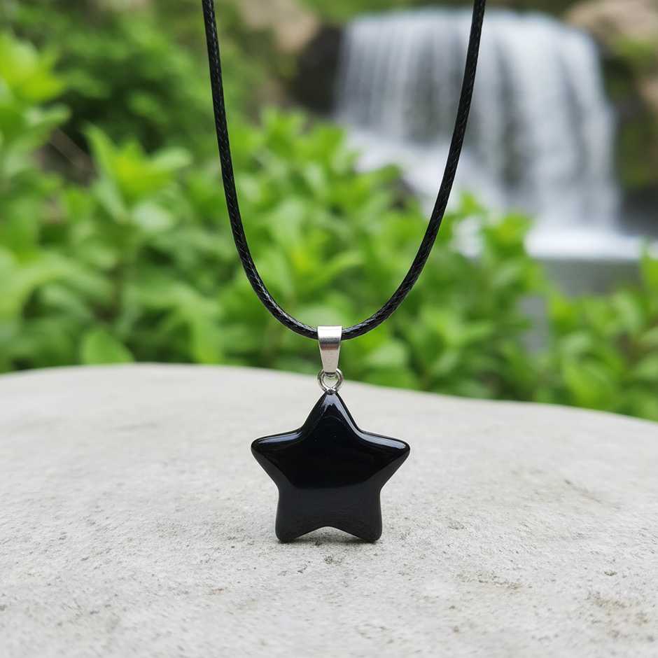 Black Obsidian Star Pendant