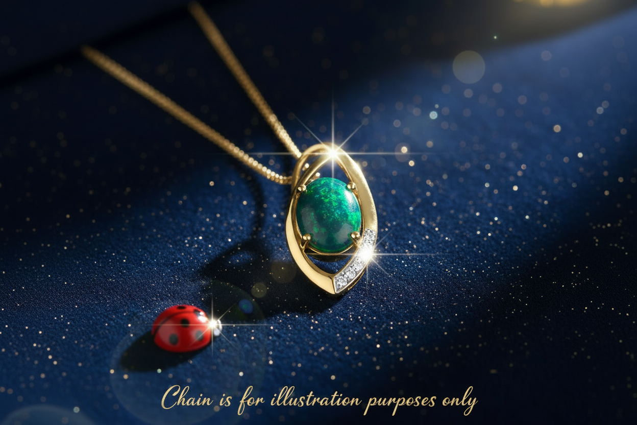 Black Opal Diamond Pendant V3