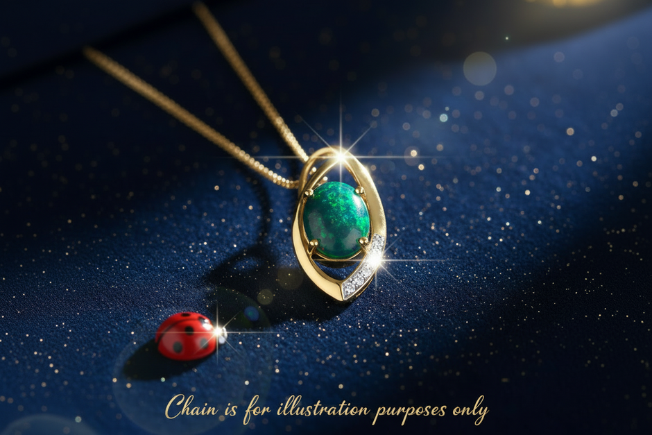 Black Opal Diamond Pendant V3