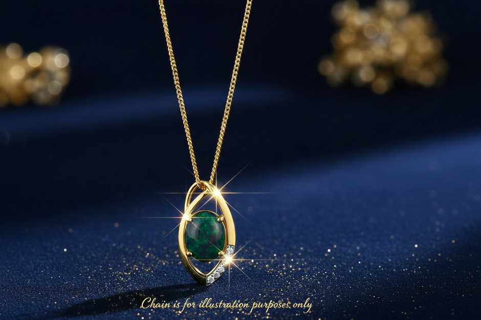 Black Opal Pendant Gold Dust V2