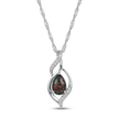 925 Sterling Silver Black Opal Twisted Pendant Necklace