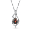 925 Sterling Silver Black Opal Twisted Pendant Necklace