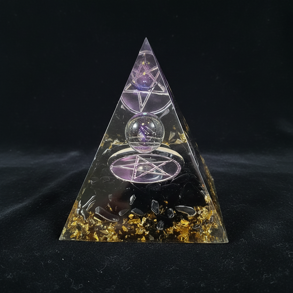 Black Pentagram Galaxy Pyramid – Black Velvet 3