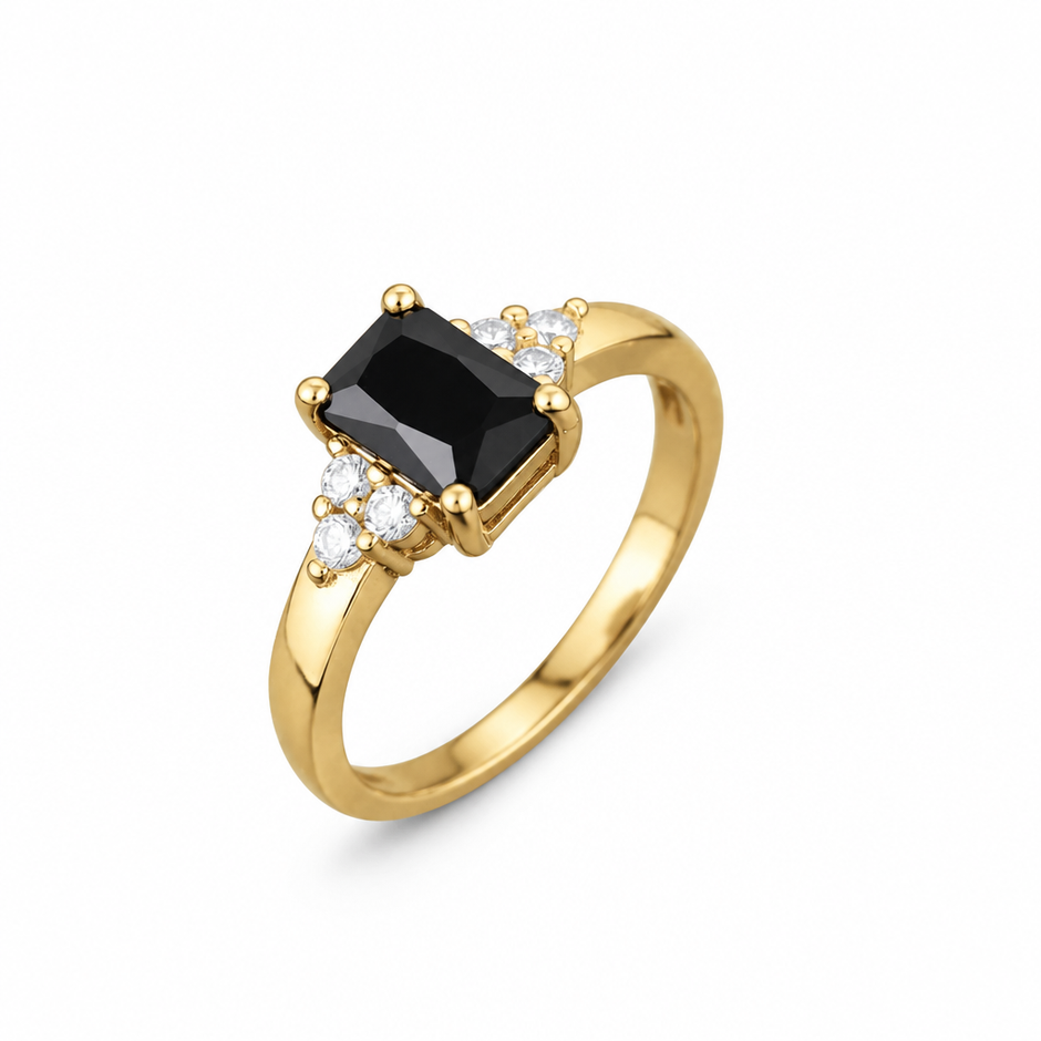 Black spinel ring on white, image 4