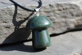 Bloodstone Mushroom Pendant – Rock Surface