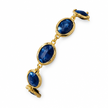 7.9-inch 20cm 14ct Gold Titanium Oval Blue Crystal Bracelet