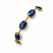 7.9-inch 20cm 14ct Gold Titanium Oval Blue Crystal Bracelet