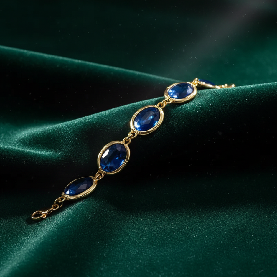 Blue Crystal Bracelet — Velvet + Dust