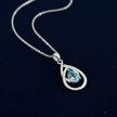 Blue CZ Teardrop Pendant — V1 Revised