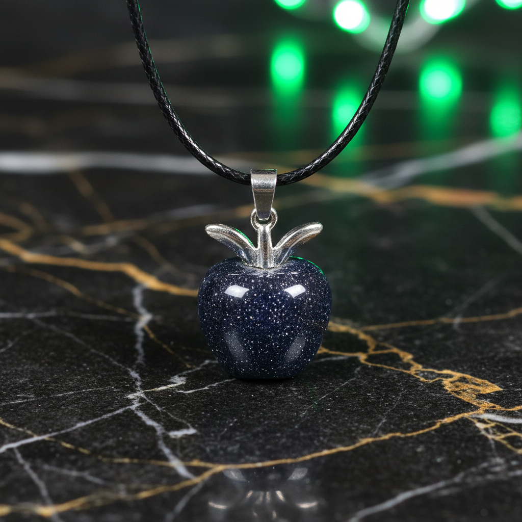 Blue Goldstone Apple Pendant