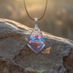 Blue Purple Crystal Pendant Close Up