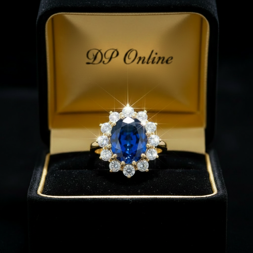 Blue Sapphire Cluster Ring – Black Box DP Online