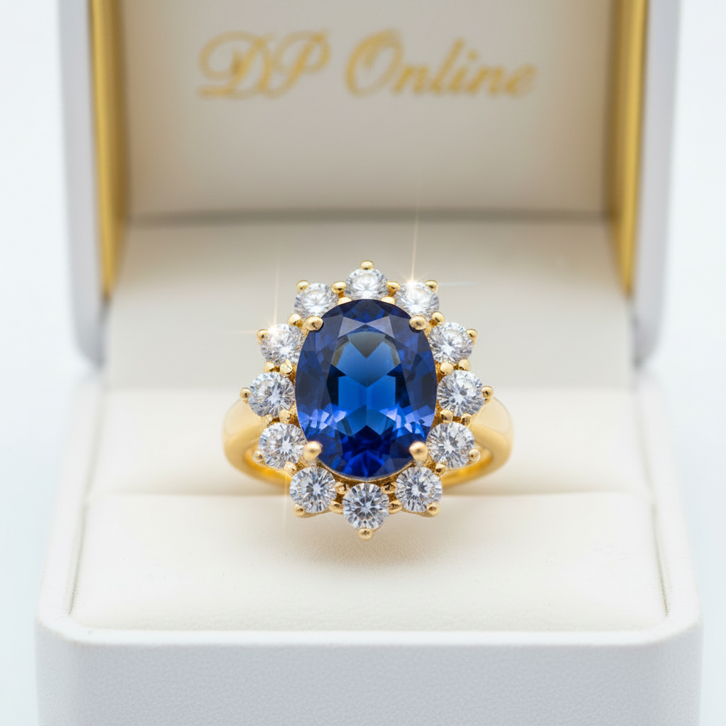 Blue Sapphire Cluster Ring – White Box DP Online
