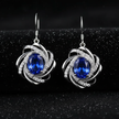 Blue Sapphire Earrings - Black Velvet Close-up