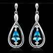 Blue Topaz & Diamond Drop Earrings – V1 Clean