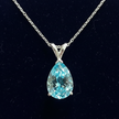 Blue Topaz Pear Pendant - Navy Minimal