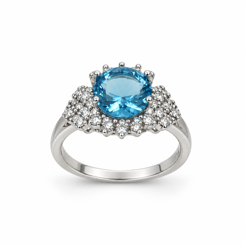Blue Topaz ring white background 2
