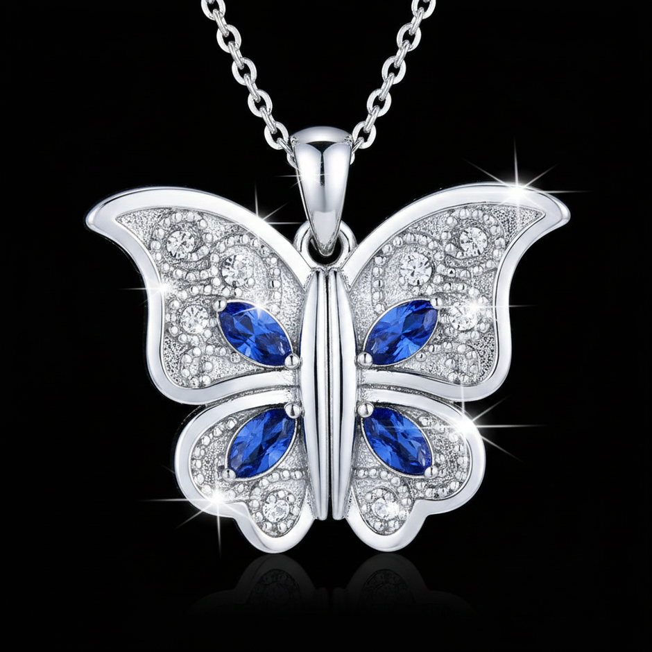 Butterfly Necklace - Black Background v2