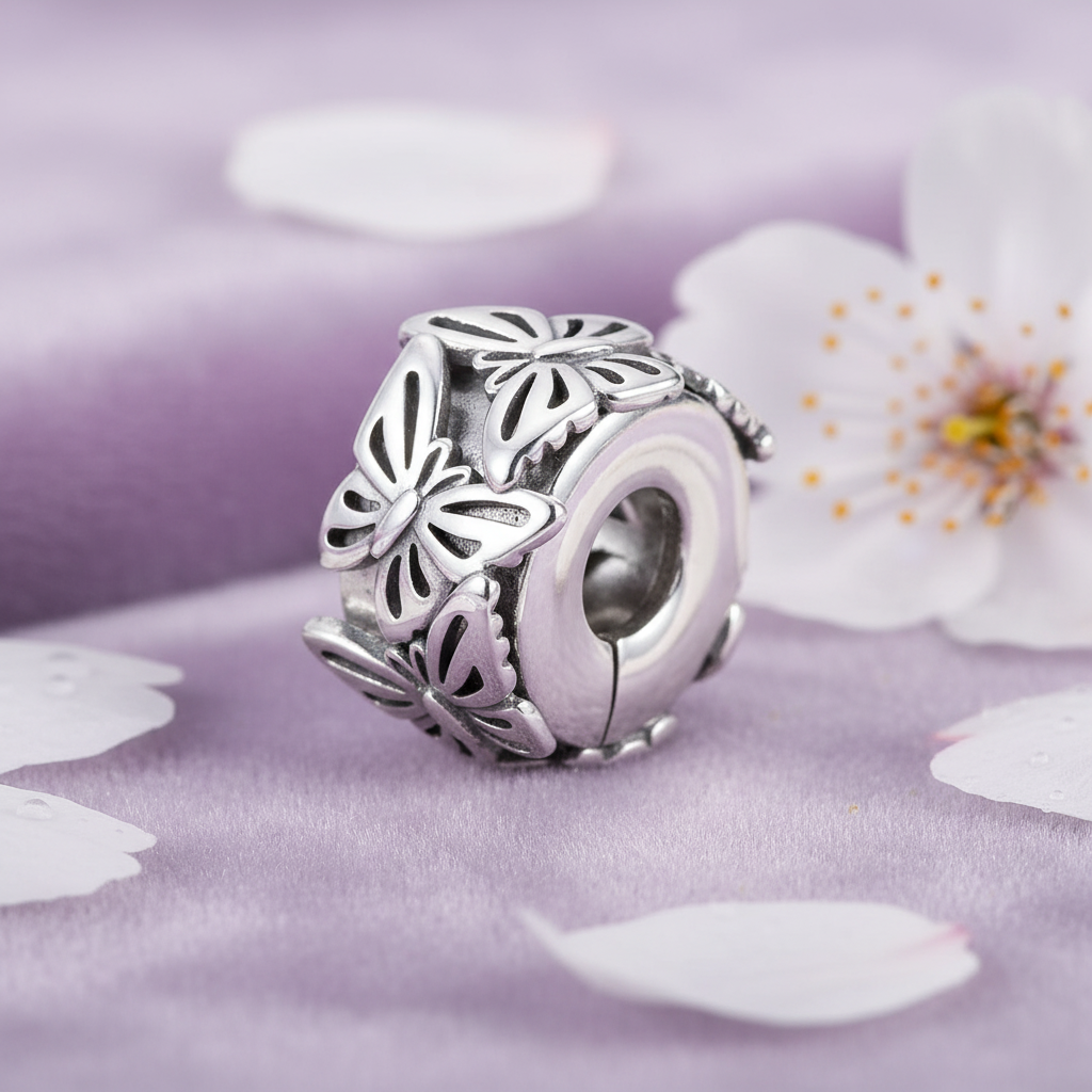 Butterfly Spacer Bead — Lavender Velvet Macro