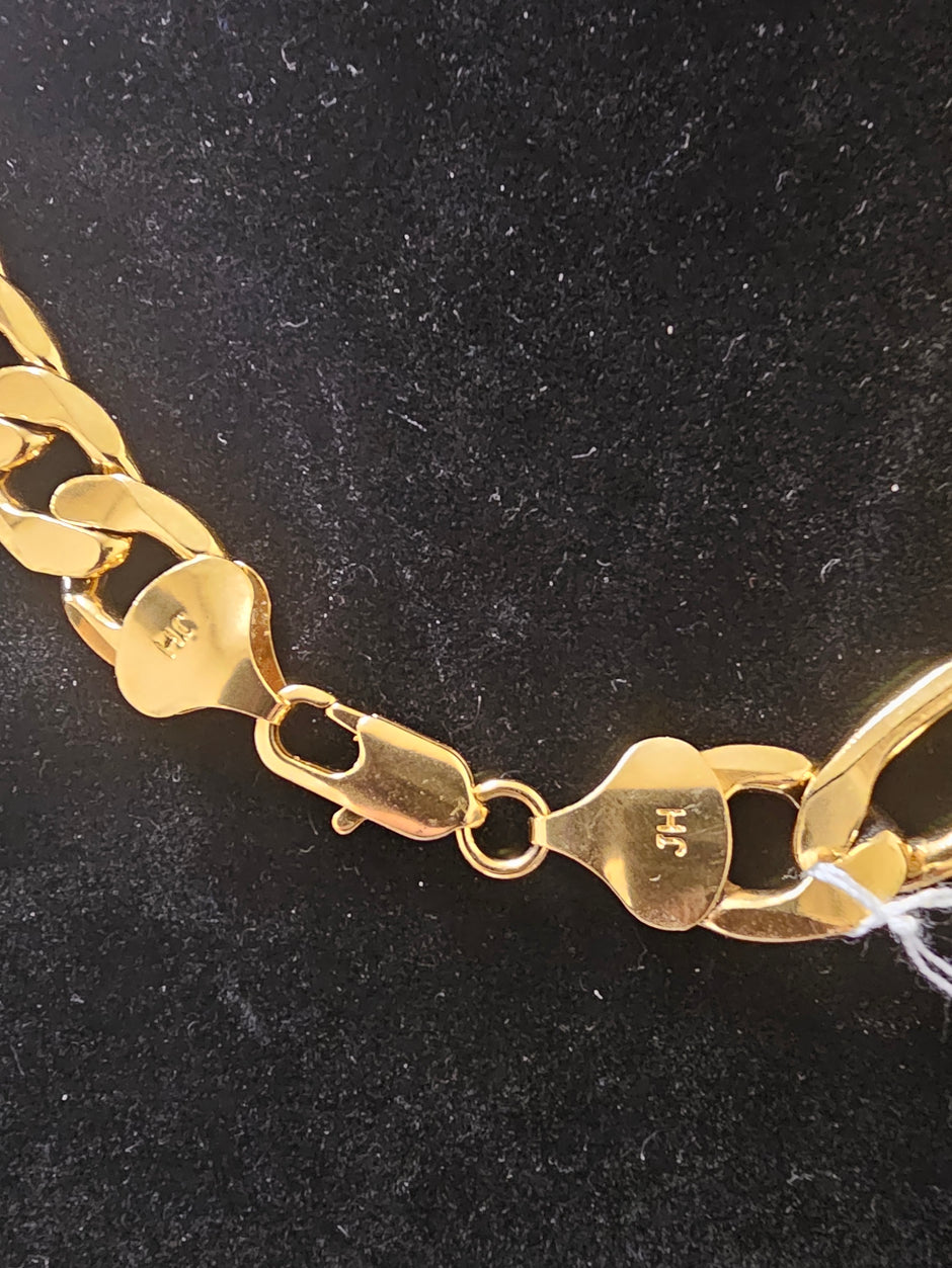 Chaîne Figaro 3:1 en or massif 18 carats, 61 cm (24