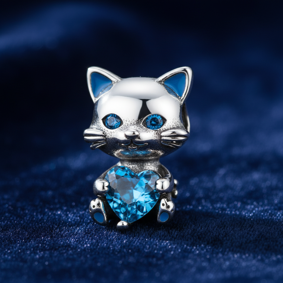 Cat Charm — Navy Macro