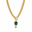 Chunky emerald necklace on white, image 1