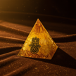 Citrine Hamsa Pyramid - Desk Lifestyle
