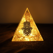 Citrine Hamsa Pyramid - Glowing