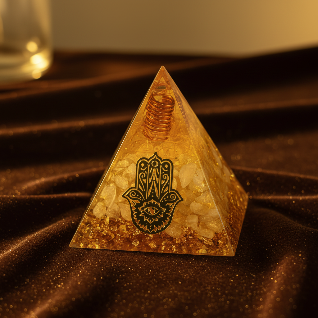Citrine Hamsa Pyramid - Lifestyle Hero