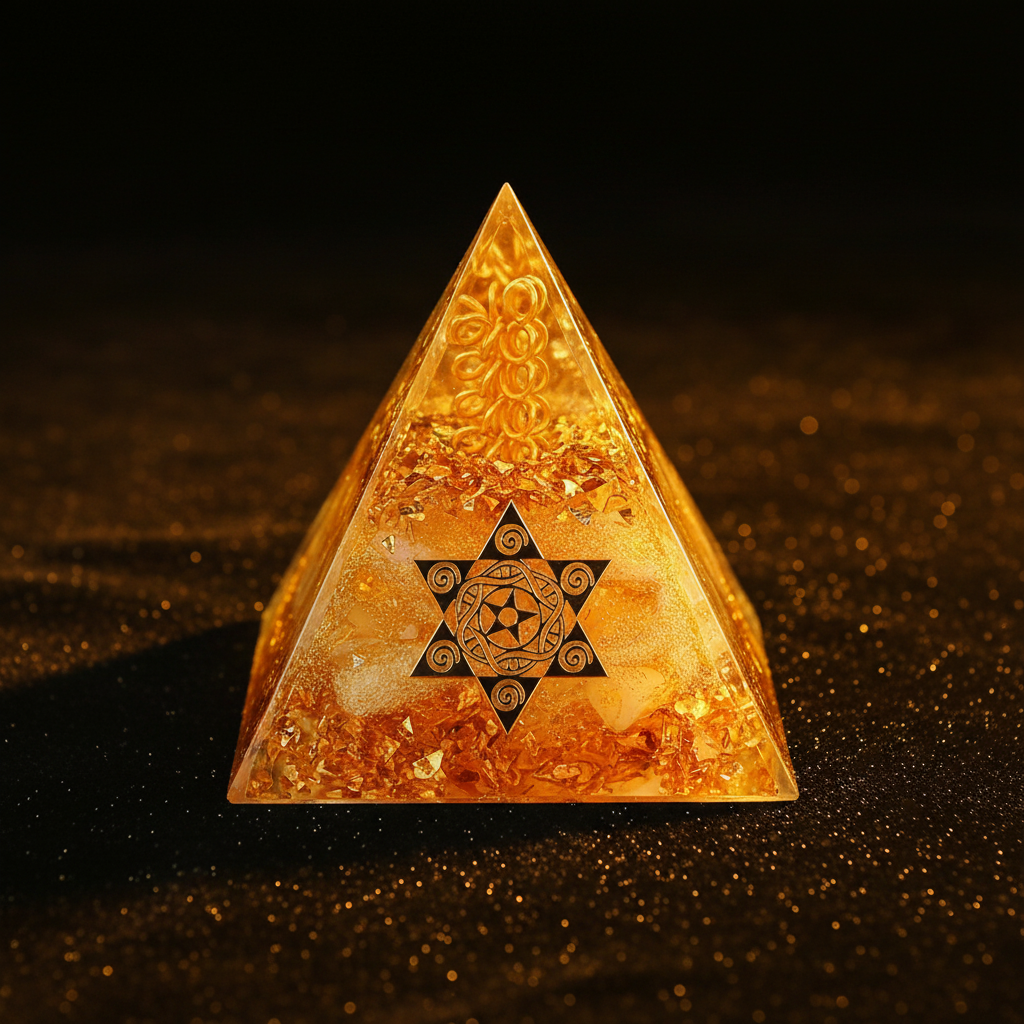 Citrine Merkaba Pyramid - Clean Front