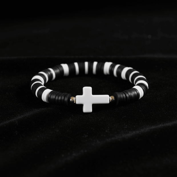 Clay Heishi Cross Stretch Bracelet - DP Online