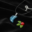 Clear Blue Moon Pendant - Greenery & Ladybug