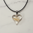 Clear Champagne Glass Heart Pendant