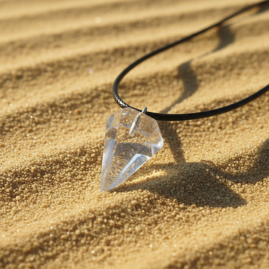 Clear Crystal Pendant Closeup