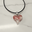 Clear Pink Glass Heart Pendant