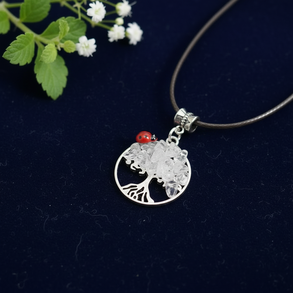 Clear Quartz Tree of Life Pendant