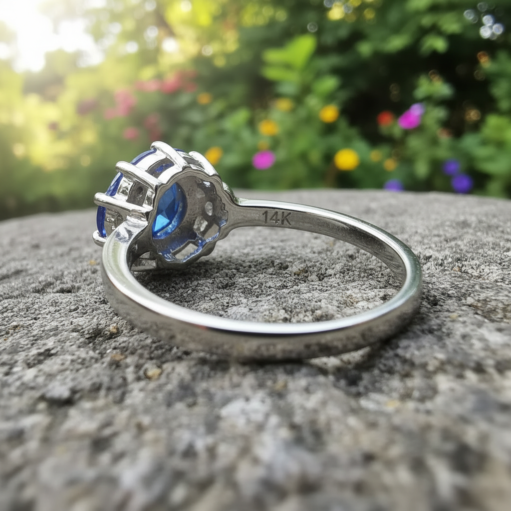 Clear Ring Photo with 14K Stamp